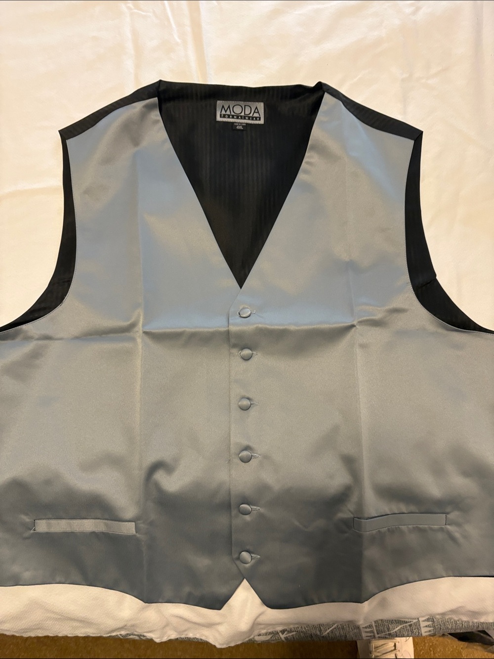Moda Collection Silver and Black Formal Vest 4x